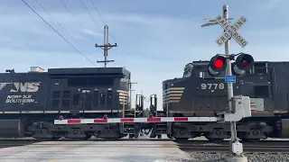NS 7686 Leads Intermodal East | Bolander Rd. Railroad Crossing, Clay Center, OH