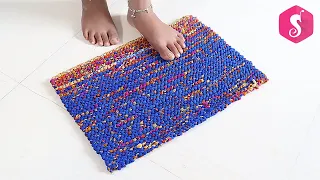 Easy Knitting Doormat Idea that can make Yourself | DIY Doormat | Old Saree Doormat