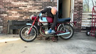 1968 Wards-Riverside Benelli 350 - startup and running