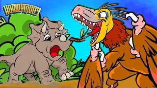 Quicksand! Triceratops Vs Velociraptor | Dinosaur Songs from Dinostory by Howdytoons S2E6