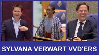 Lachen: Sylvana feliciteert en bekritiseert verkeerde VVD'er