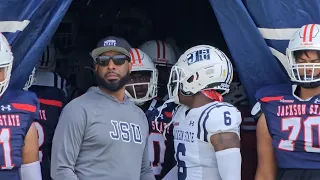 🚨 Jackson State Football (‎@gojsutigersfb) takes field for 2024 Spring Game| ‎@JSUBands crankin 😱🔥🔥🔥