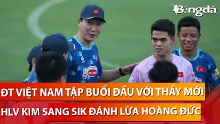 Toàn cảnh ĐT Việt Nam tập buổi đầu với thầy mới: HLV Kim Sang Sik “đánh lừa” Hoàng Đức bài đá 1 chạm