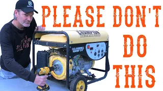 How To NOT Emergency Start Your Generator