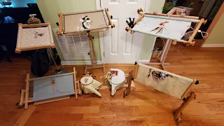 My cross stitch/embroidery lap and floor stands collection