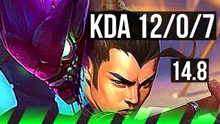 KHA'ZIX vs XIN ZHAO (JGL) | 12/0/7, 67% winrate, Legendary | EUW Master | 14.8