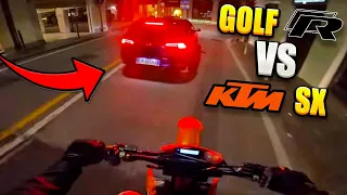 KTM SX 125 VS GOLF R 350cv!😱 NIGHT RIDE!🤯