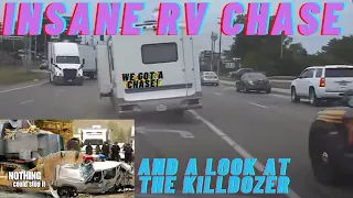 INSANE POLICE CHASE OF STOLEN RV AND THE KILLDOZER