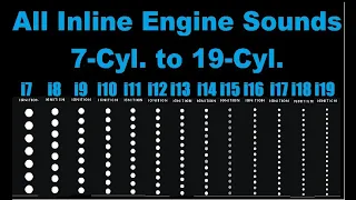 7 to 19 Cylinder Inline Engine Sounds - Engine Simulator