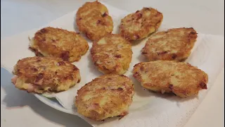 Картофельные драники с колбасой и сыром