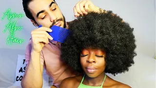 [ASMR] Afro | Kinky Hair Play, Gentle Brushing, Combing & Scratching.