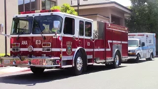 Anaheim Fire & Rescue Engine & Ambulance 3 Responding (w/ Airhorn)