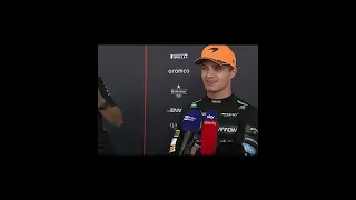 Lando Norris gets DISRACTED by George Russell and Daniel Ricciardo in an interview after the race