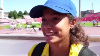 Angelica Bengtsson (SWE) after Qualification of the Pole Vault, Tampere 2013