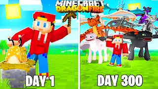 I Spent 300 Days in Dragon Fire Minecraft... Here's What Happened