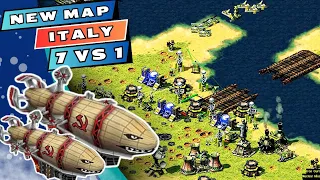 Red Alert 2 - 7 Vs 1 - New Map Italy - No Annoying Commentary - Yuri's Revenge