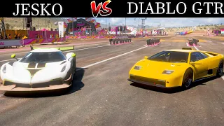Fastest Dragster vs Fastest Speedster Car | Jesko vs Diablo GTR  Ultimate Drag Battle FH5 DRAG
