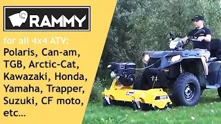 Rammy Flail mower 120 ATV presentation, hammer blades, side shift kit and fitting to ATV