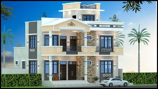40'-0"x50'-0" Classic Villa 3D House Plan | Classic Villa Design | Gopal Architecture