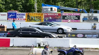 Mercedes Benz CLS 55 AMG Drag Race Vs. Chevrolet Camaro (4th Gen) At Pacific Raceways - Kent, WA