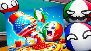 Countryballs School: Draws USA Ketchup on Pizza Italy Trigger