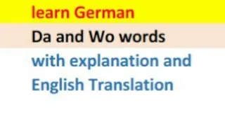 Learn German da and wo wozu damit dahin woran