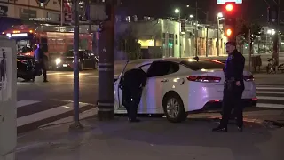 Downtown Los Angeles, CA: 3-Hour Stolen Vehicle Pursuit Ends in Crash