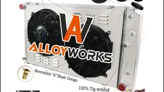 Cheap Ebay ALLOYWORKS c10 square body radiator swap and fans w relay