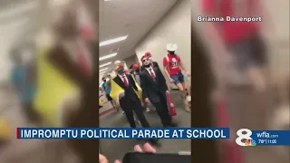 Sarasota students dress up as President Trump, hold impromptu parade as Biden supporters heckle