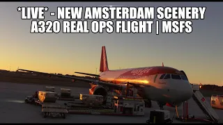 🔴 LIVE New Amsterdam Scenery - A320 Real Ops Amsterdam to Linate | Fenix A320, GSX, VATSIM & MSFS