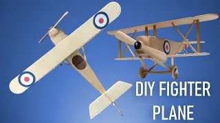 How To Make a Popsicle Stick Plane. Old Fighter Plane Model.