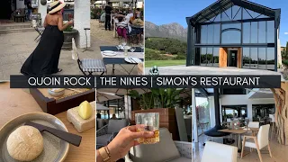 #vlog: 3 restaurant feels. fine dining Quoin Rock | sundowners THE NINES | brunch Simon’s Restaurant