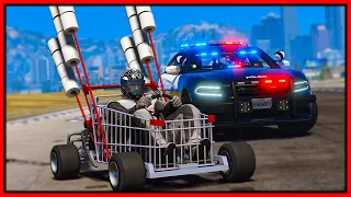 GTA 5 Roleplay - trolling cops in Shopping Cart Go Kart | RedlineRP