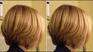 Perfect Short bob layered haircut tutorial | Easy short women's haircut, Layers technique