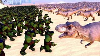 1,000 Hulk vs 1,000 T-Rex - Ultimate Epic Battle Simulator