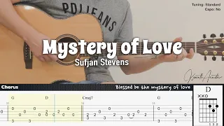 Mystery of Love - Sufjan Stevens | Fingerstyle Guitar | TAB + Chords + Lyrics