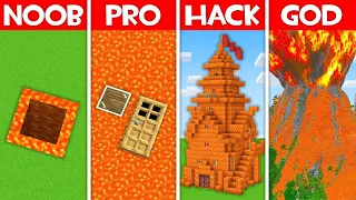 Minecraft Battle: SECRET LAVA BASE  BUILD CHALLENGE - NOOB vs PRO vs HACKER vs GOD in Minecraft!