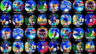 Sonic 1,Sonic 2,Sonic Dash,Sonic Forces,Sonic Dash 2,Go Sanic Goo,Sonic CD Classic,Sonic Hedgehog 4