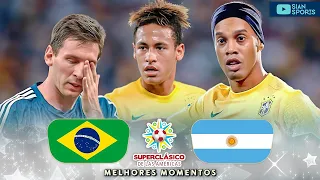 O BRASIL BOTAVA MEDO COM RONALDINHO E NEYMAR EM CAMPO A SELEÇÃO HUMILHOU OS ARGENTINOS!