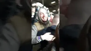 Newcastle supporters celebrating Jonjo Shelvey's goal against Leeds. ⚫⚪