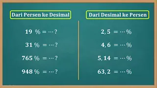 Trik cepat cara merubah persen ke desimal atau sebaliknya dari desimal ke persen