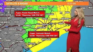 Houston forecast: Tornado Watch, Flash Flood Watch as cold front sweeps through