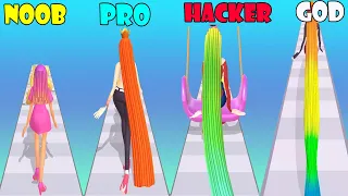 NOOB vs PRO vs HACKER vs GOD - Hair Challenge