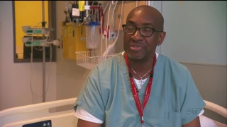 Hospital Attendant Entertaining Patients at a Montreal Hospital