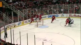 Johan Franzen high hit on Niklas Hjalmarsson Detroit vs Chicago May 27th, 2013