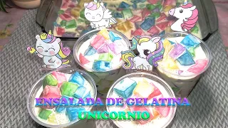 Ensalada de Gelatina Unicornio