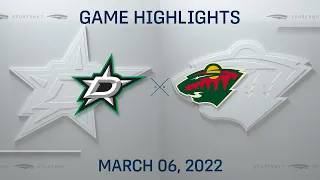 NHL Highlights | Stars vs. Wild - Mar. 6, 2022