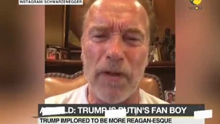 Hollywood veteran actor Arnold Schwarzenegger criticizes Trump after Putin news conference