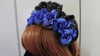 DIY: rose head band (small bonnet-ish?) for lolita (tutorial)