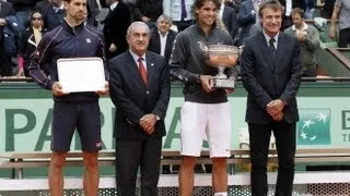 Nadal vs. Djokovic French Open 2012 Trophy Ceremony